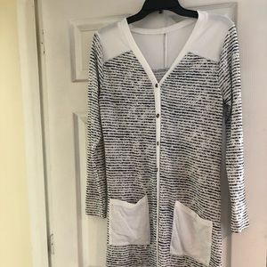 Long button-up cardigan